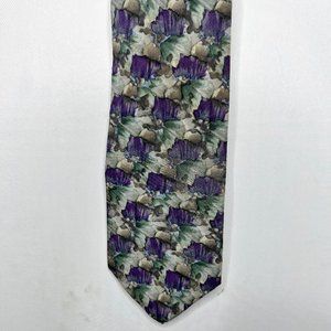 Stonehenge Cocktail Collection Men’s Necktie 3 ¾” Purple Green Chablis 100% Silk